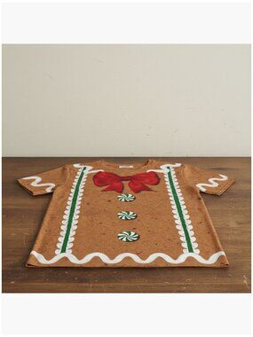 Polyester Blend Funny Christmas Costume T-Shirt Regular Fit Short Sleeve